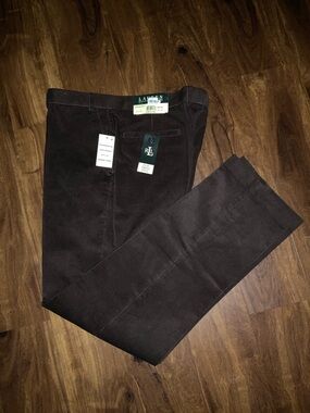 Lauren Ralph Lauren Corduroy Pants Mens 38x34 Dark brown NWT Quiet Luxury